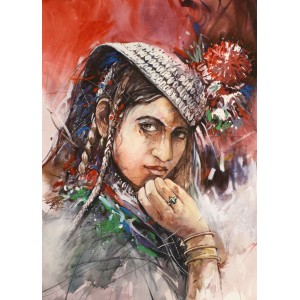 M Alam Jahangir, 21 x 29 Inch, Watercolor on Paper, Figurative Painting, AC-MAJ-005